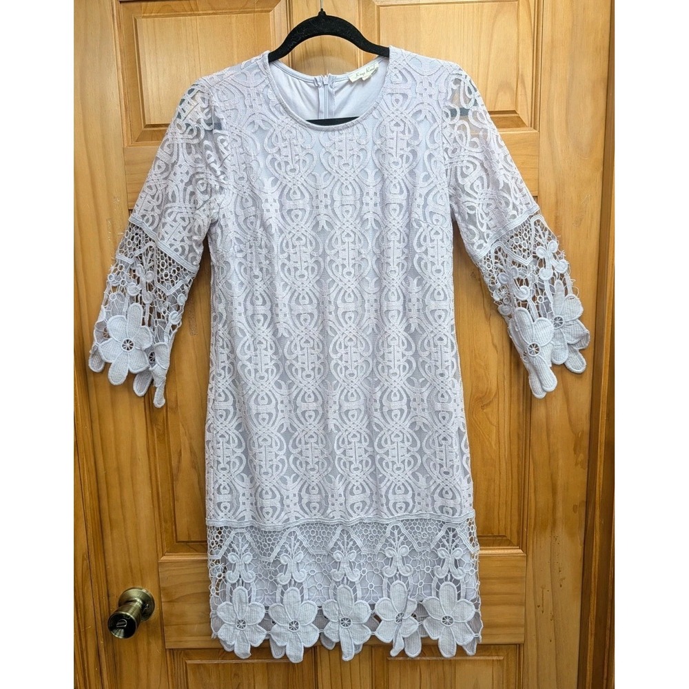Kings Road Lavender Size L Fully Lined 3/4 Sleeves MOB Prom Cocktail Dress